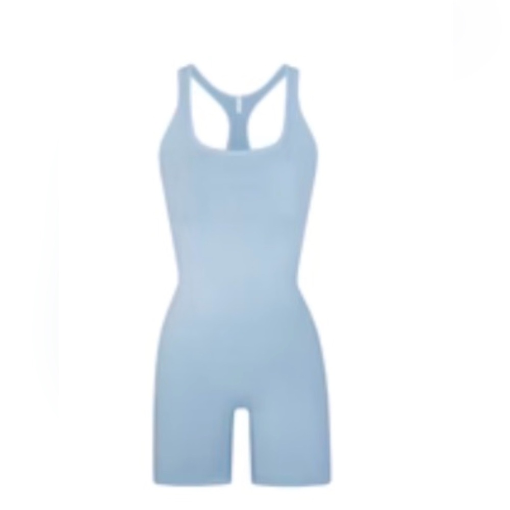 NWT Skims Outdoor Mid Thigh Onesie Denim color size M - sold out online